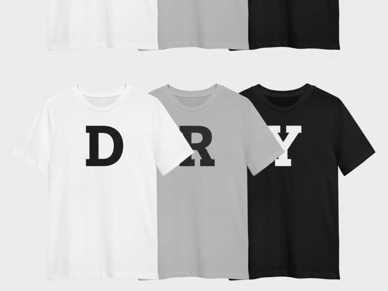 DRYとプリントされたTシャツ